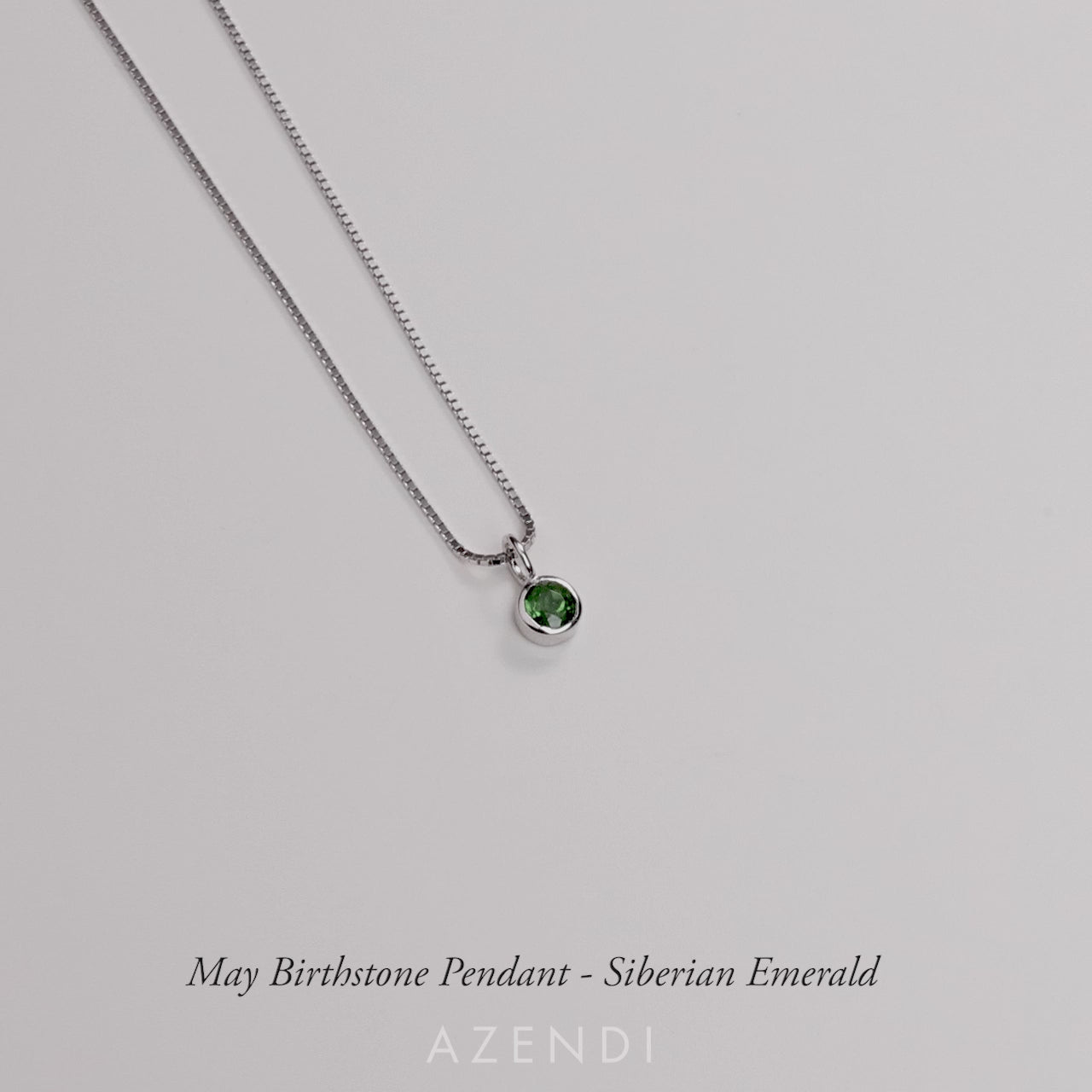 May Birthstone Pendant - Siberian Emerald