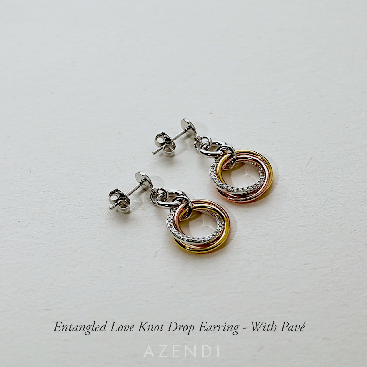 Entangled Love Knot Drop Earring - With Pavé