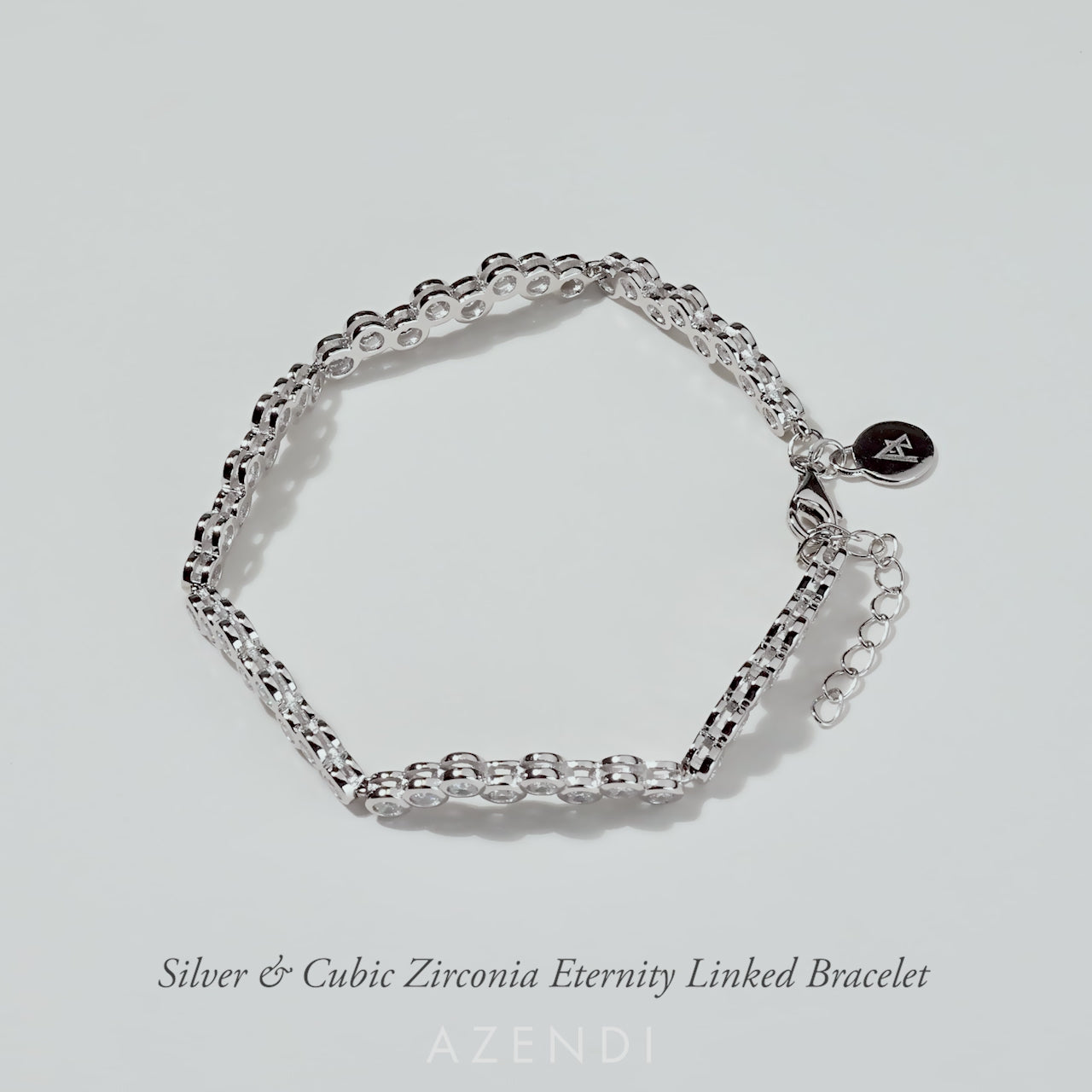 Silver & Cubic Zirconia Eternity Linked Bracelet