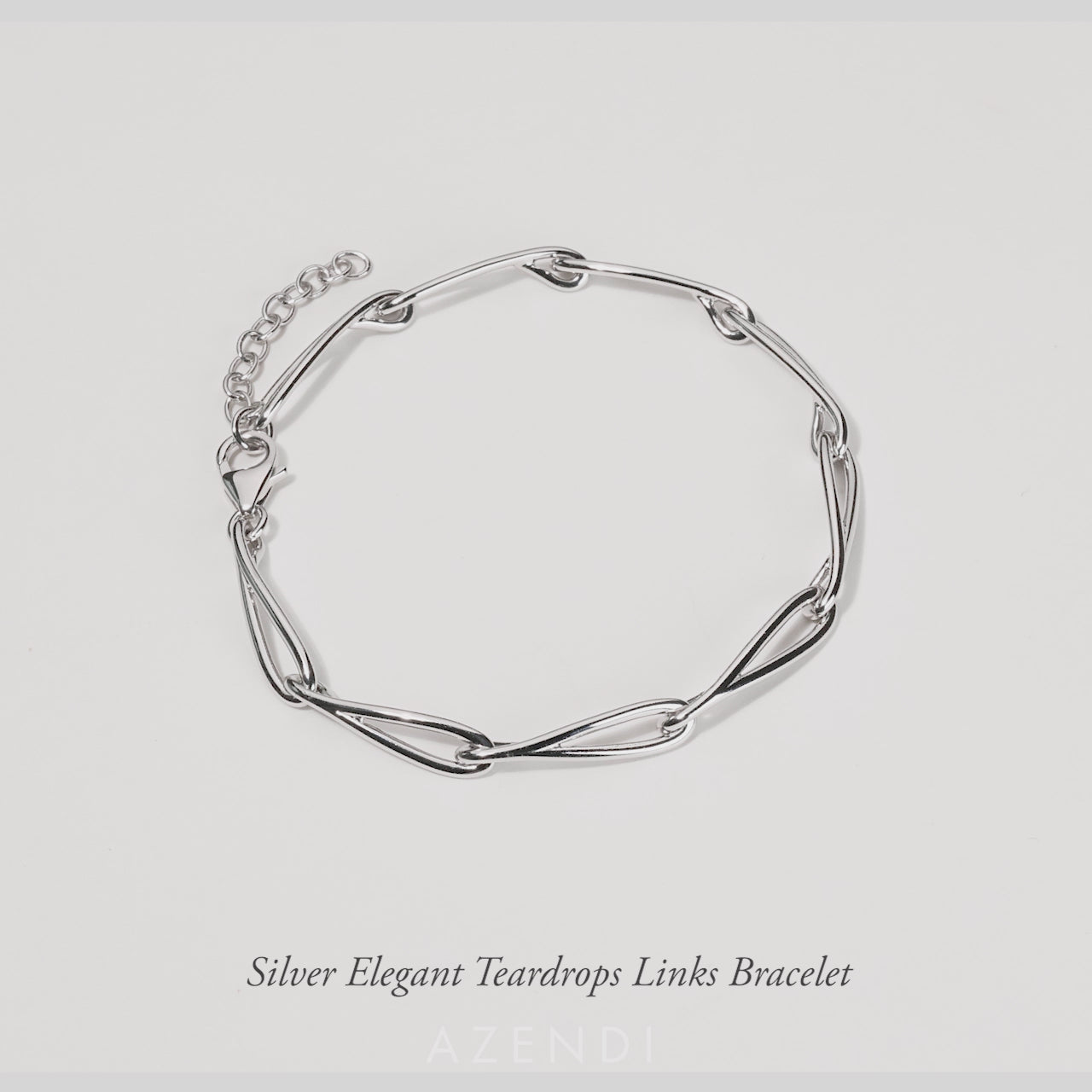 Silver Elegant Teardrops Links Bracelet