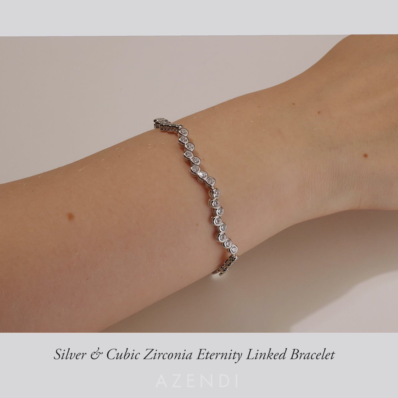 Silver & Cubic Zirconia Eternity Linked Bracelet