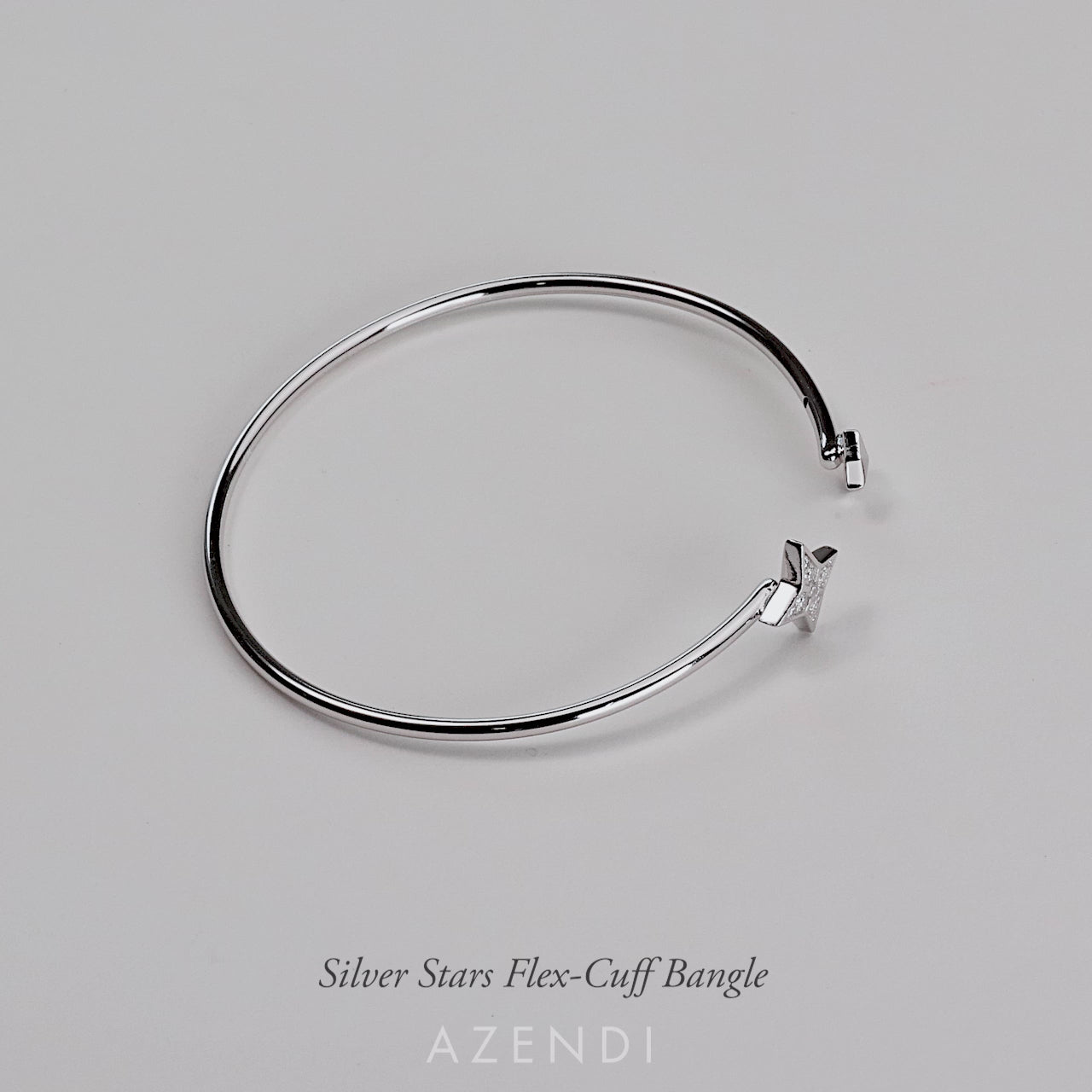 Silver Stars Flexi Cuff Bangle