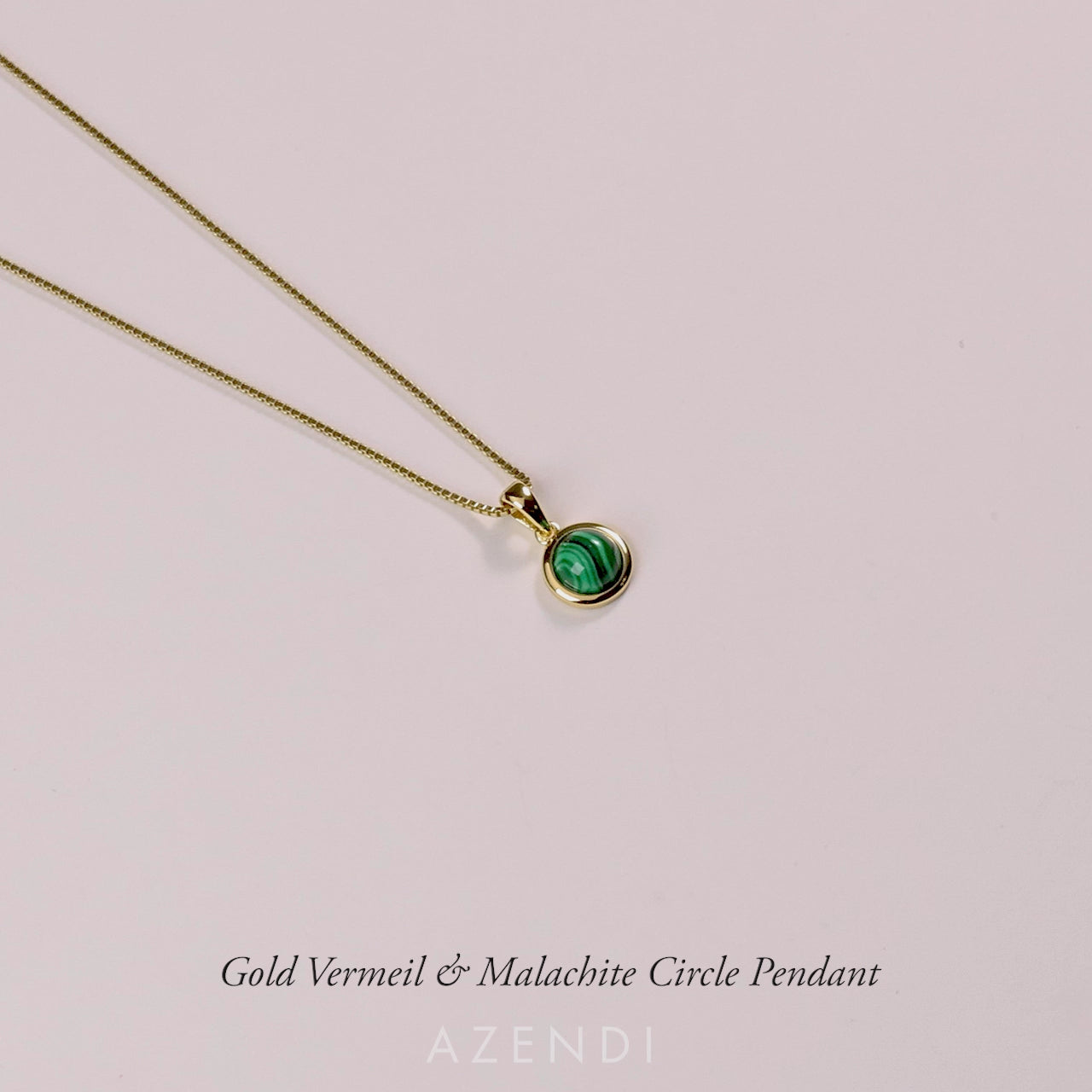 Gold Vermeil & Malachite Circle Pendant