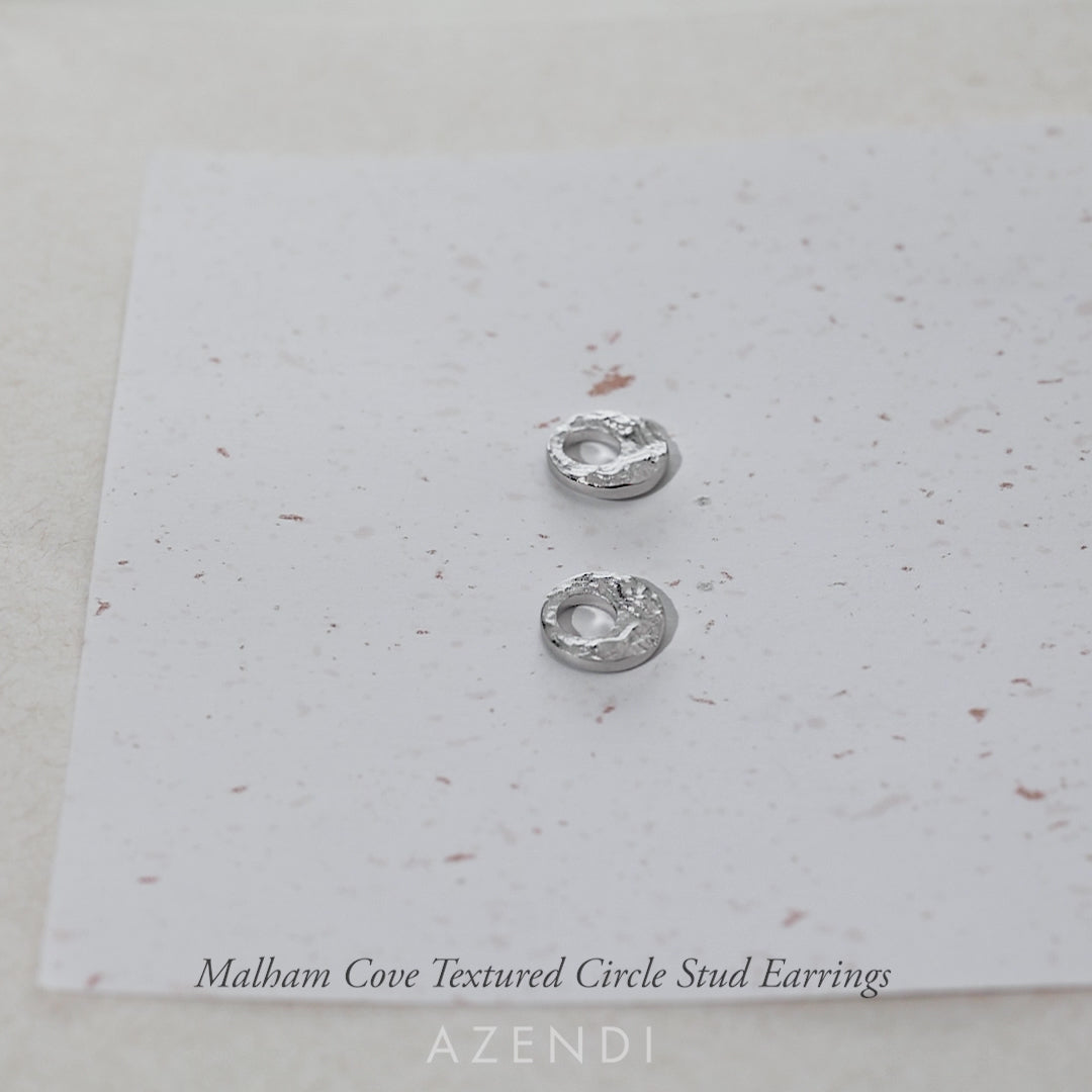 Malham Cove Textured Circle Stud Earrings