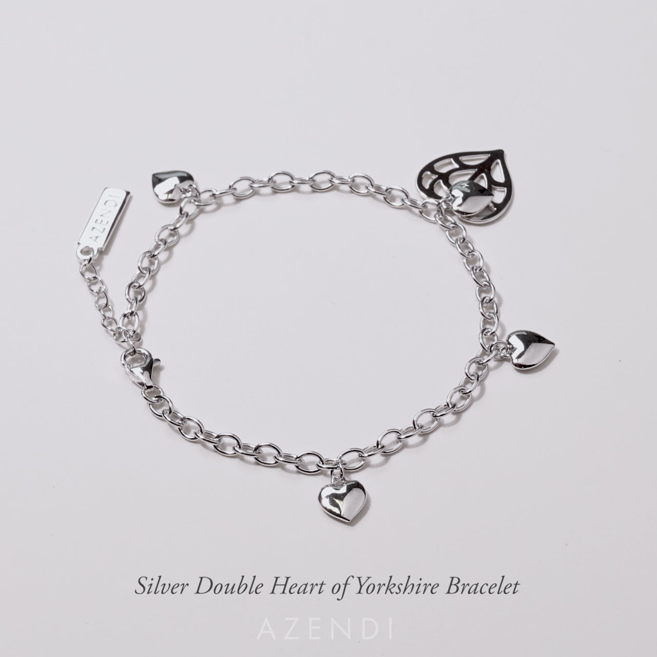 Silver Double Heart of Yorkshire Bracelet