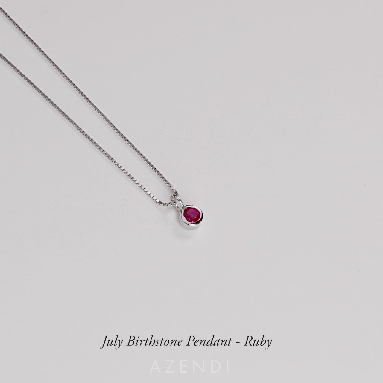 July Birthstone Pendant - Ruby