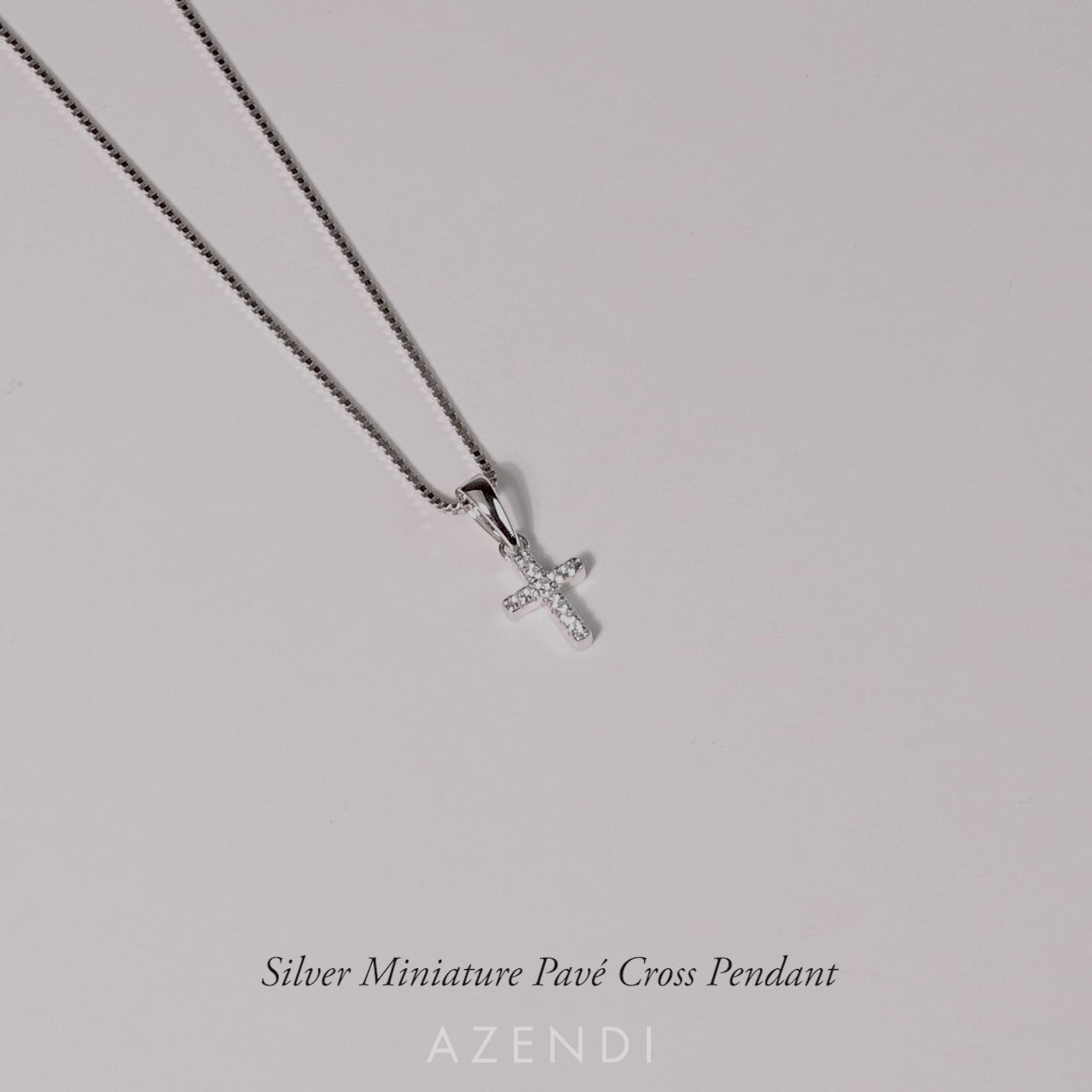 Silver Miniature Pavé Cross Pendant
