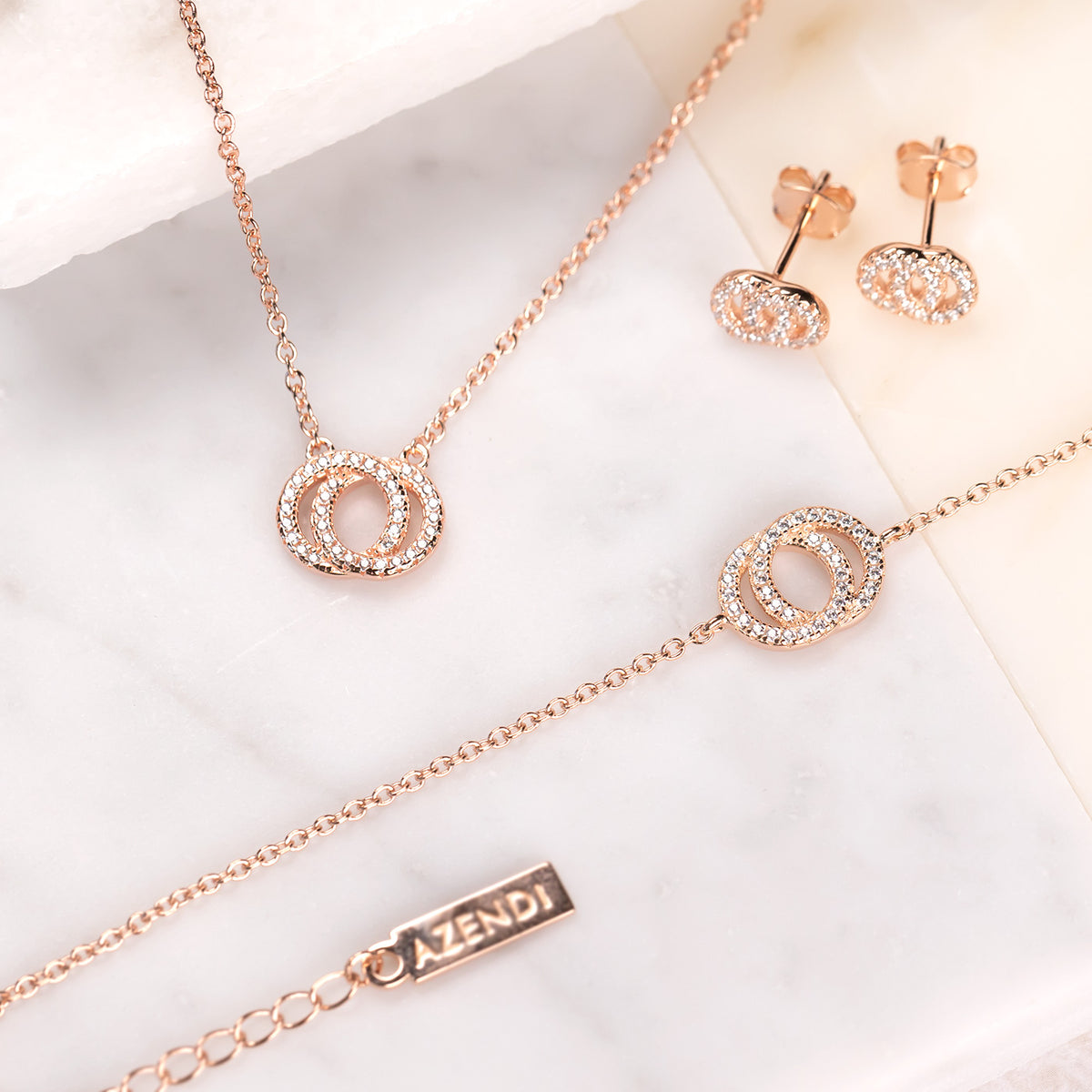 Interlocking Rose Gold Vermeil Set