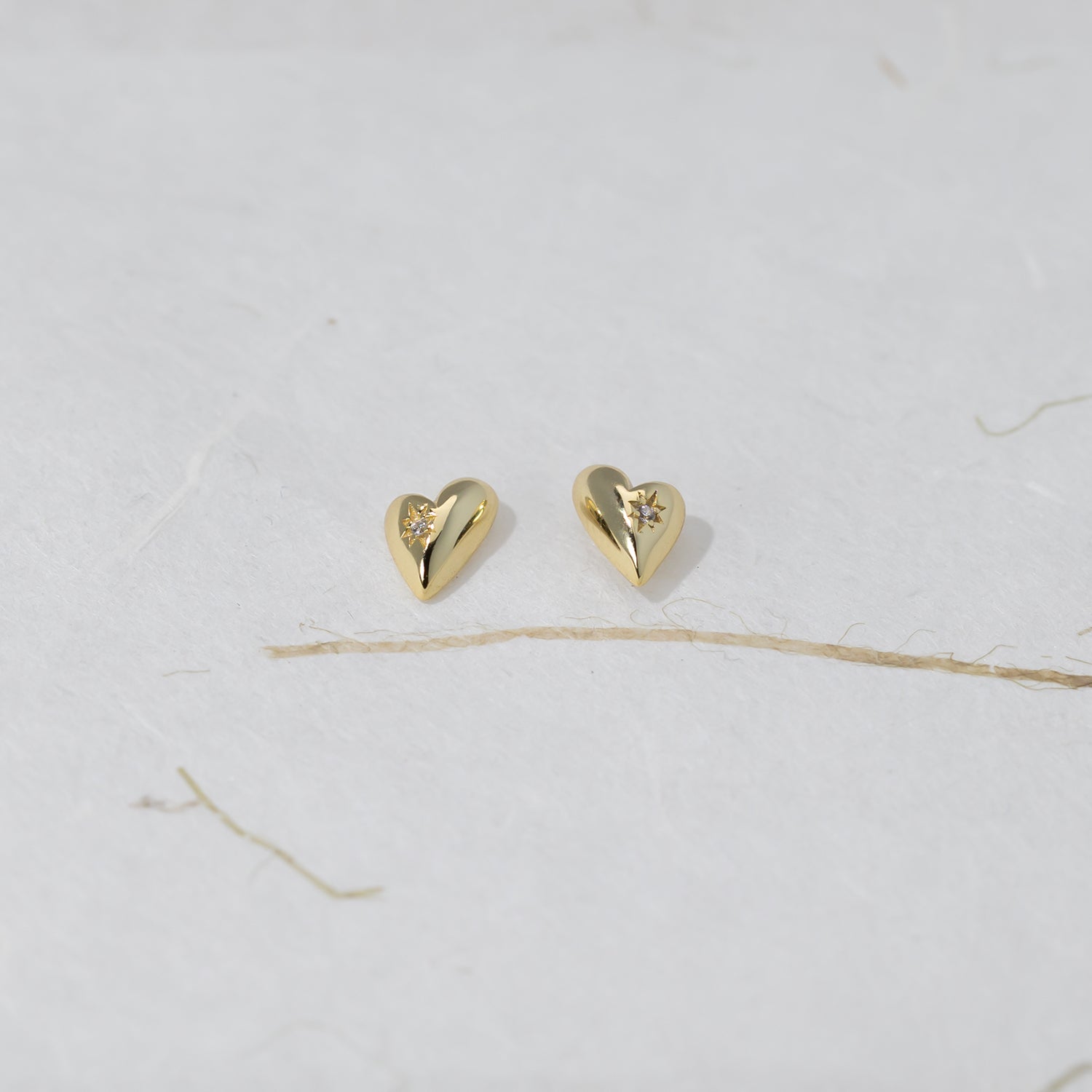 Polished Heart Stud Earrings