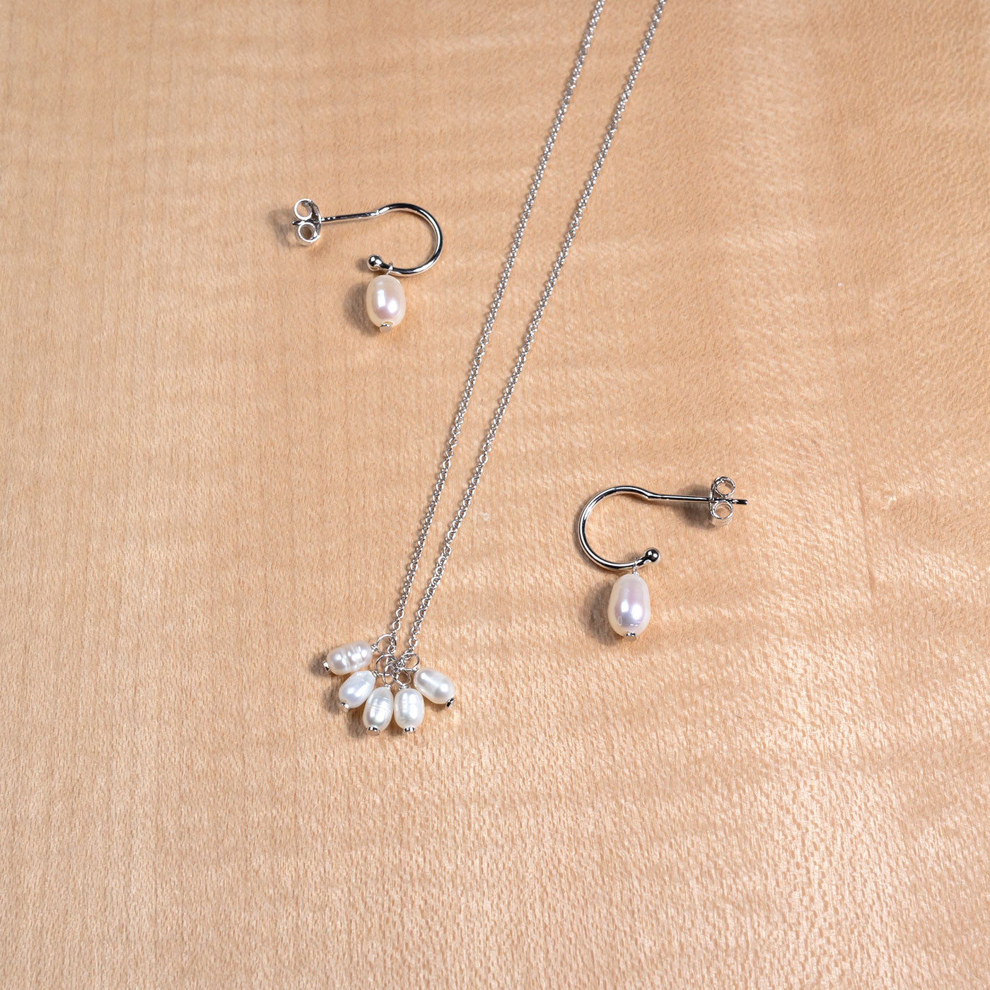 Tribeca Pearl Cluster Set in Sterling Silver