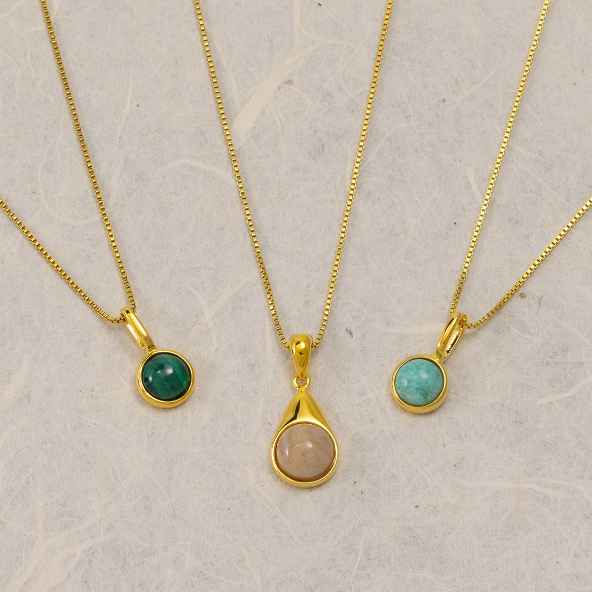 Gold Vermeil and Amazonite Pendant