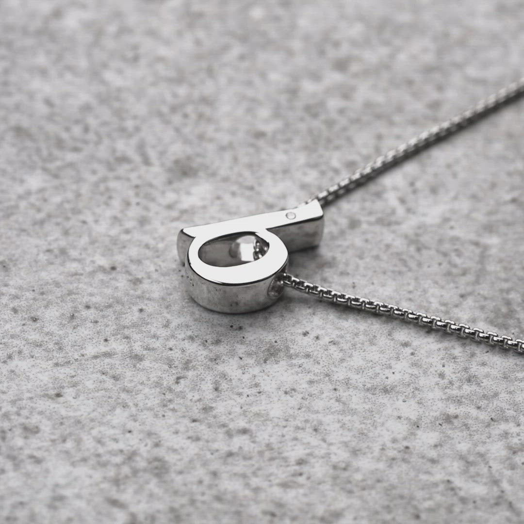 Letter B Silver Diamond Pendant