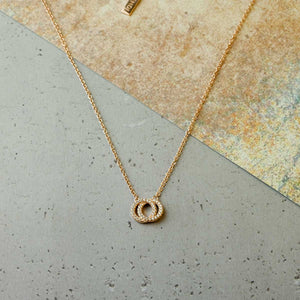 Rose Gold Vermeil Reversible Interlocking Circles Necklace