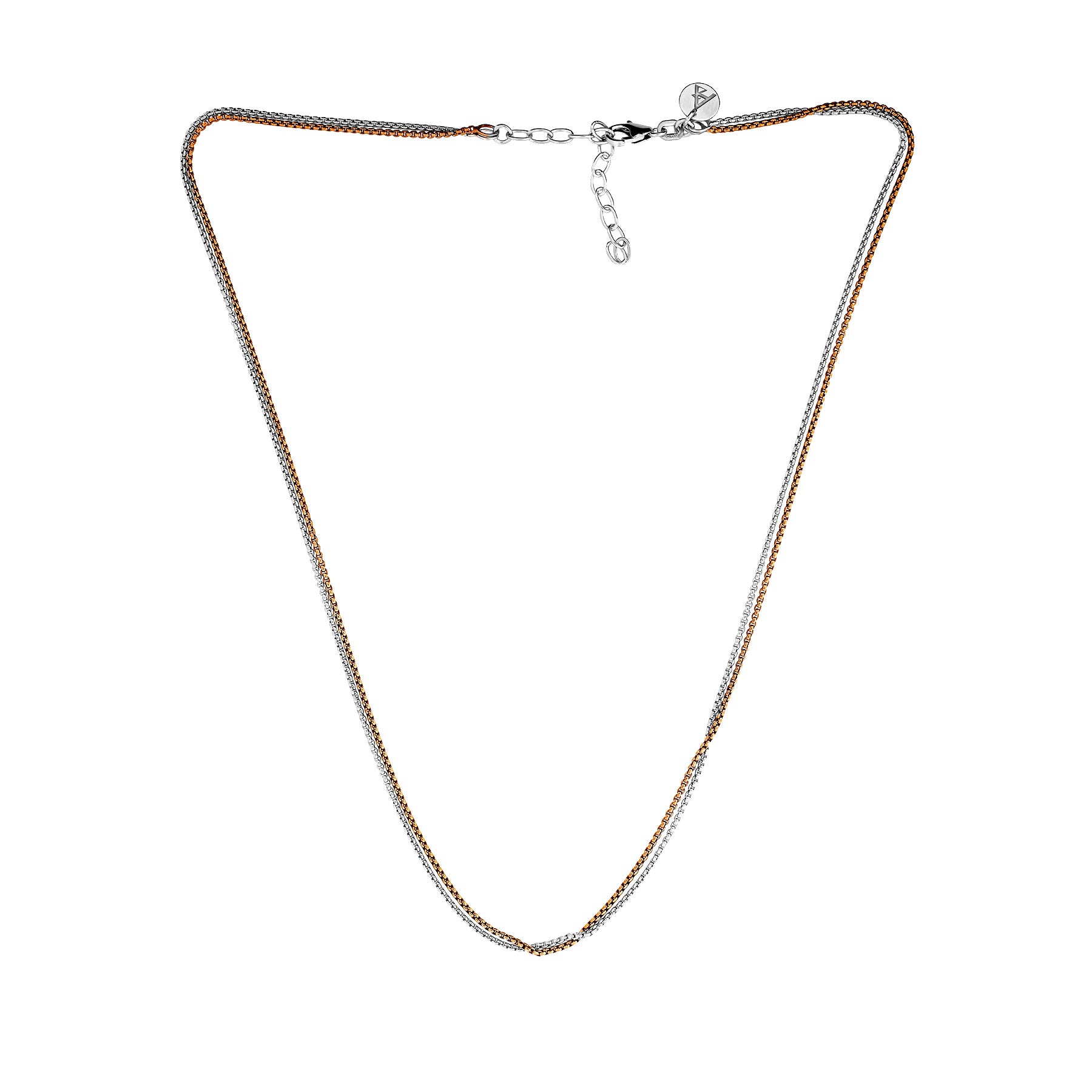 Silver and Rose Gold Vermeil Double Chain