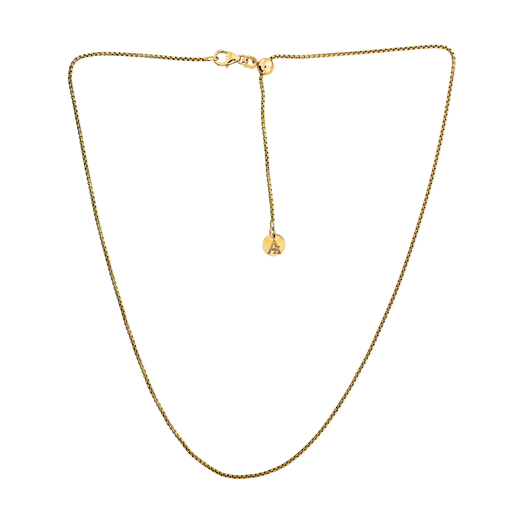 Delicate gold vermeil rollo chain featuring a polished finish and secure clasp, designed to elevate layering with sterling silver and designer jewellery collections.