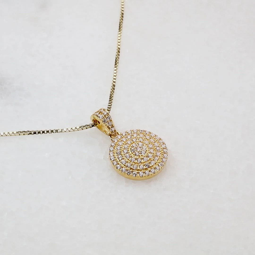 Circular Domed Pavé Pendant