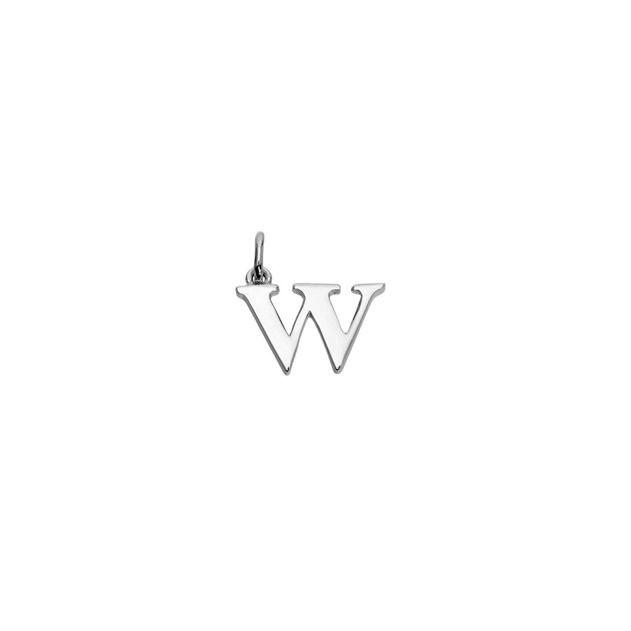Letter W Silver Link Charm