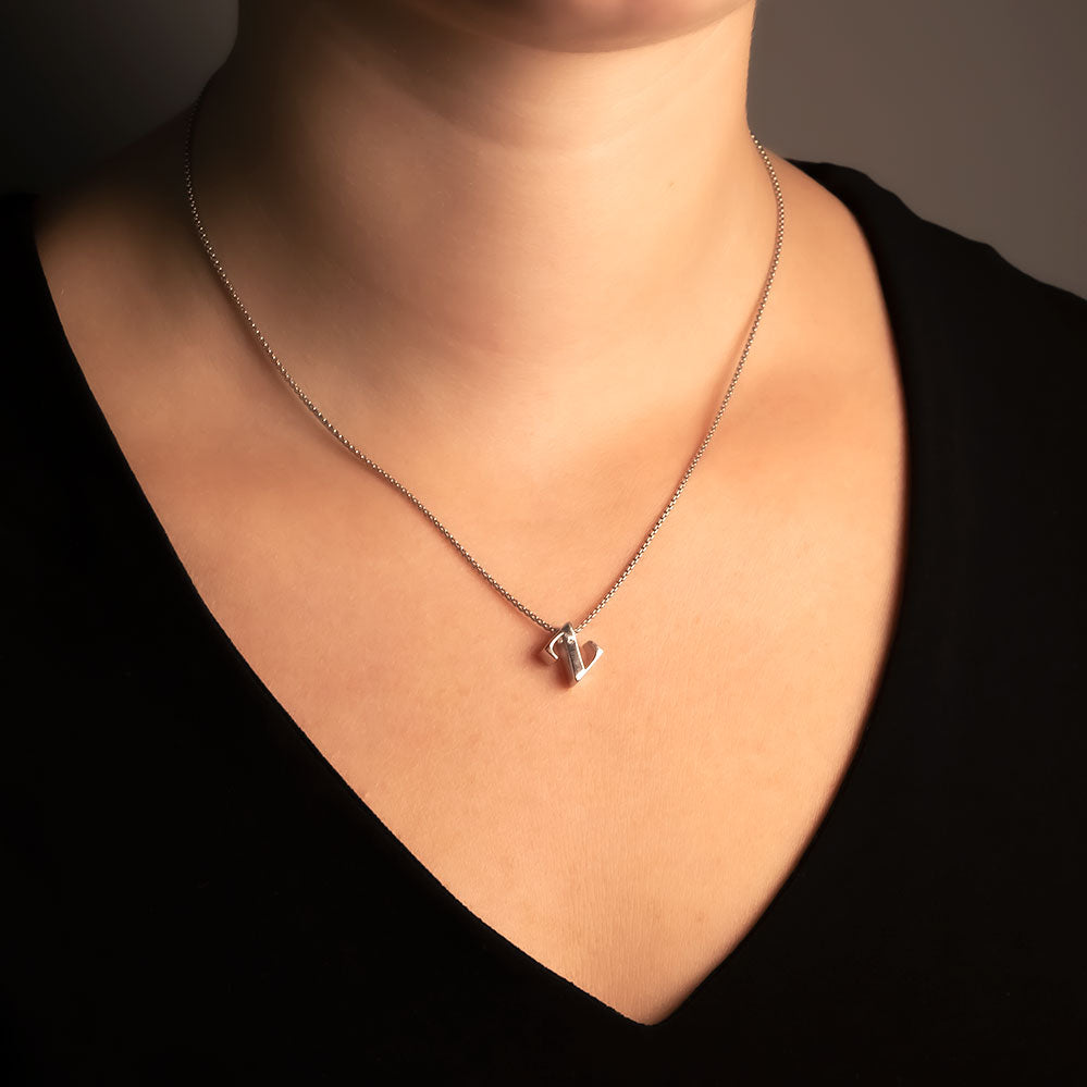 Letter Z Silver Diamond Pendant