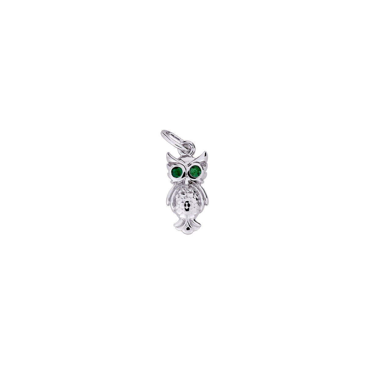 Silver &amp; Emerald Owl Link Charm