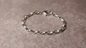Satin Silver Links Bracelet
