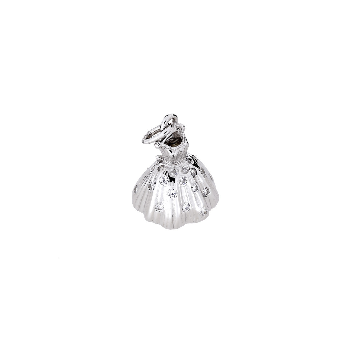 Silver Ballet Dress Charm
