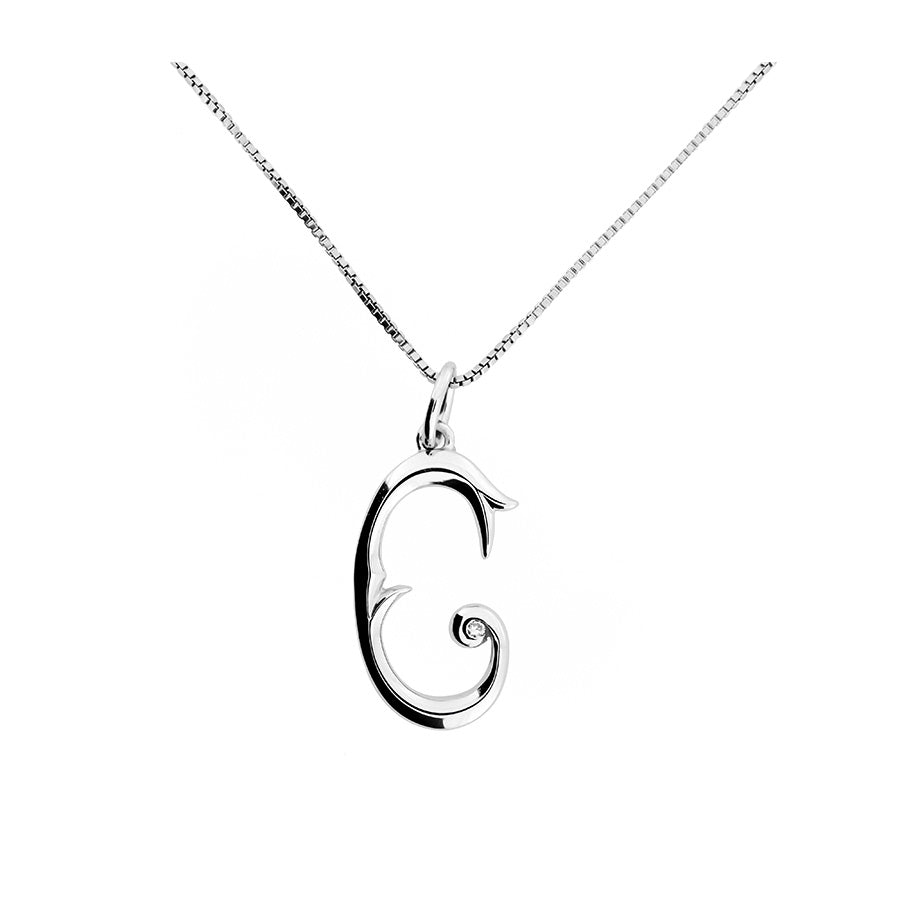 Sterling silver letter c on sale necklace