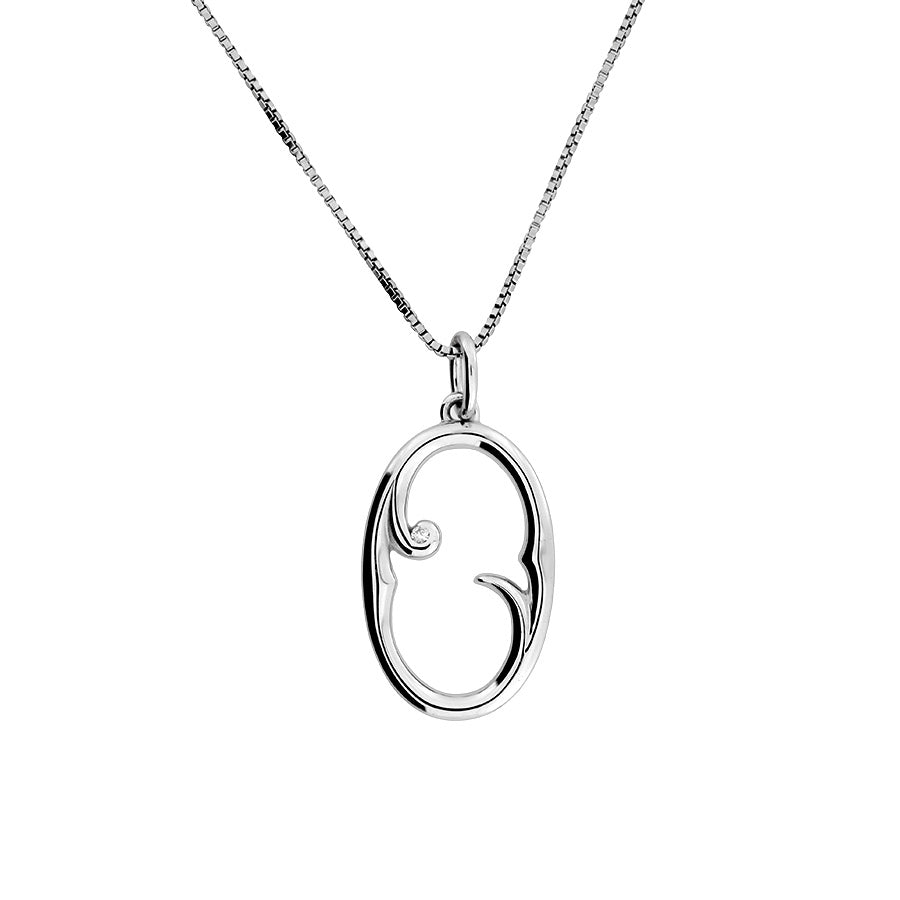 Gothic Letter O Pendant with Diamond