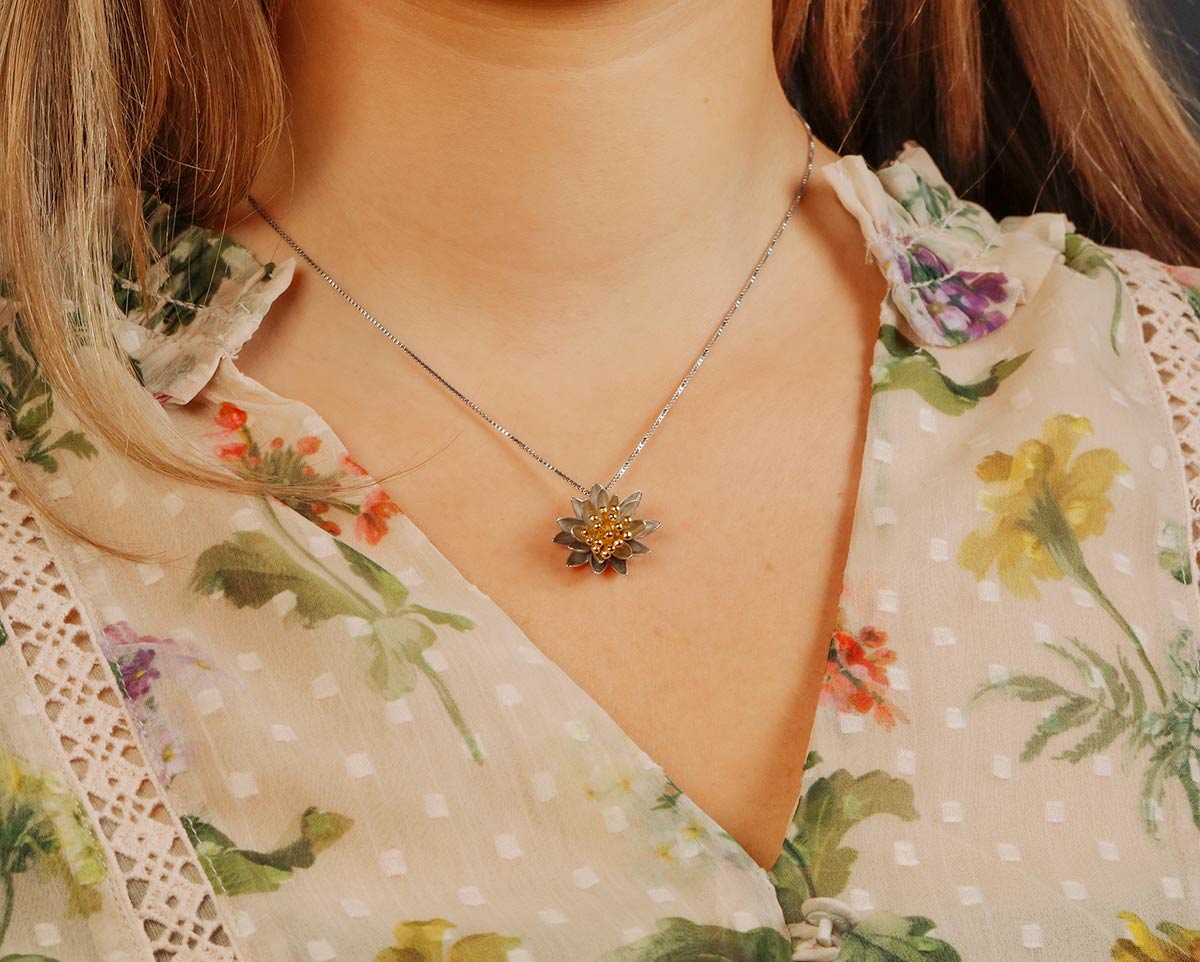Water Lily • July Birth Flower Necklace - Everly Made