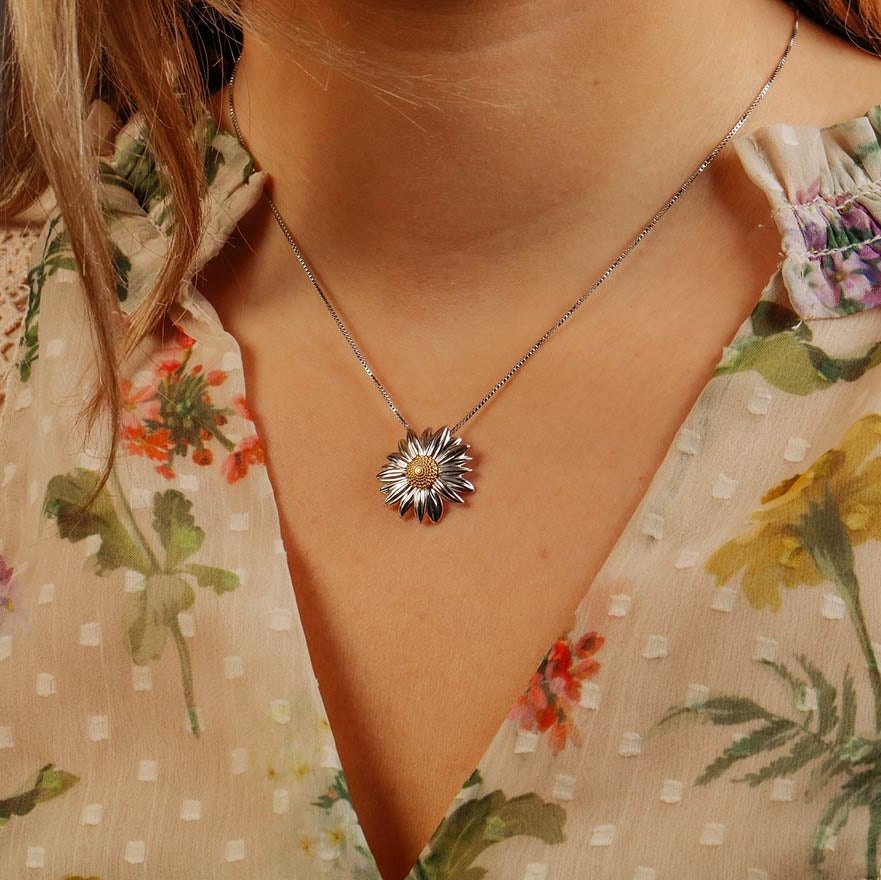 Marigold October Birthday Flower Pendant