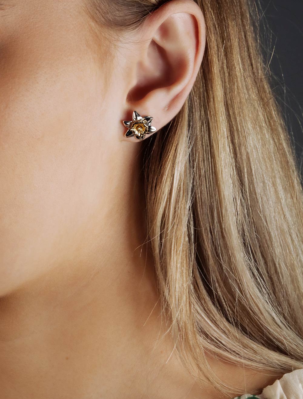 Daffodil March Birthday Flower Earrings