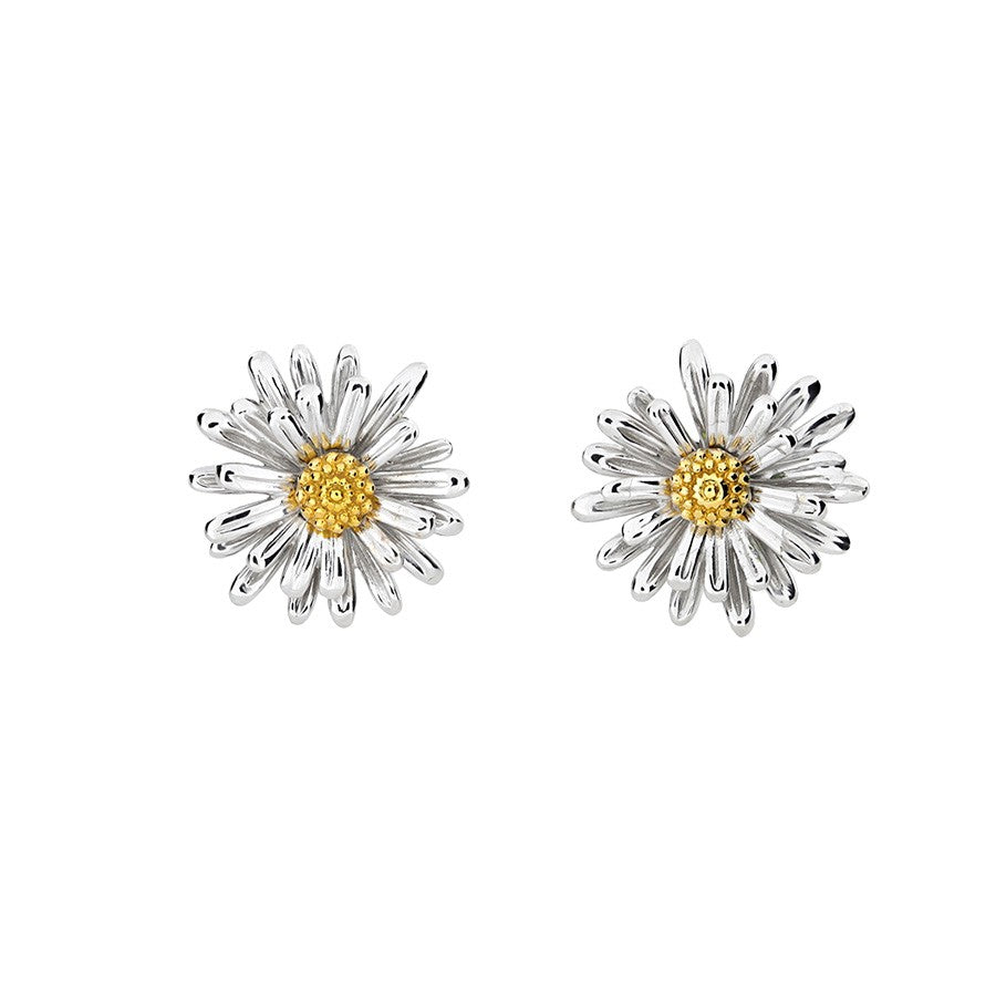Michaelmas Daisy September Birthday Flower Earrings
