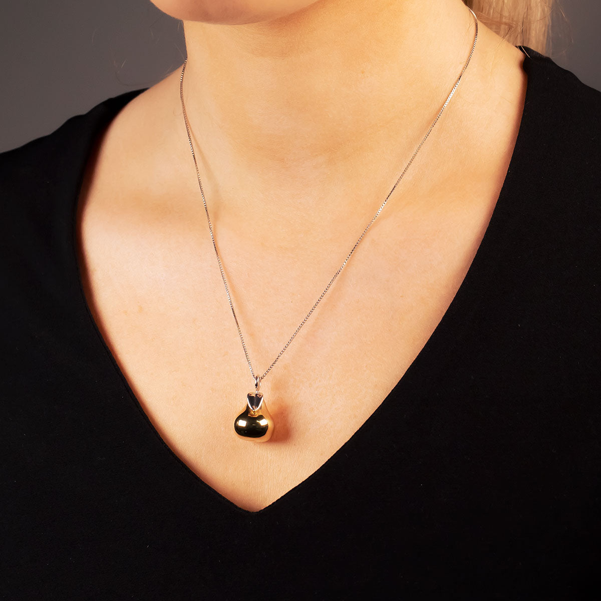 Silver & Yellow Gold Vermeil Pear Pendant
