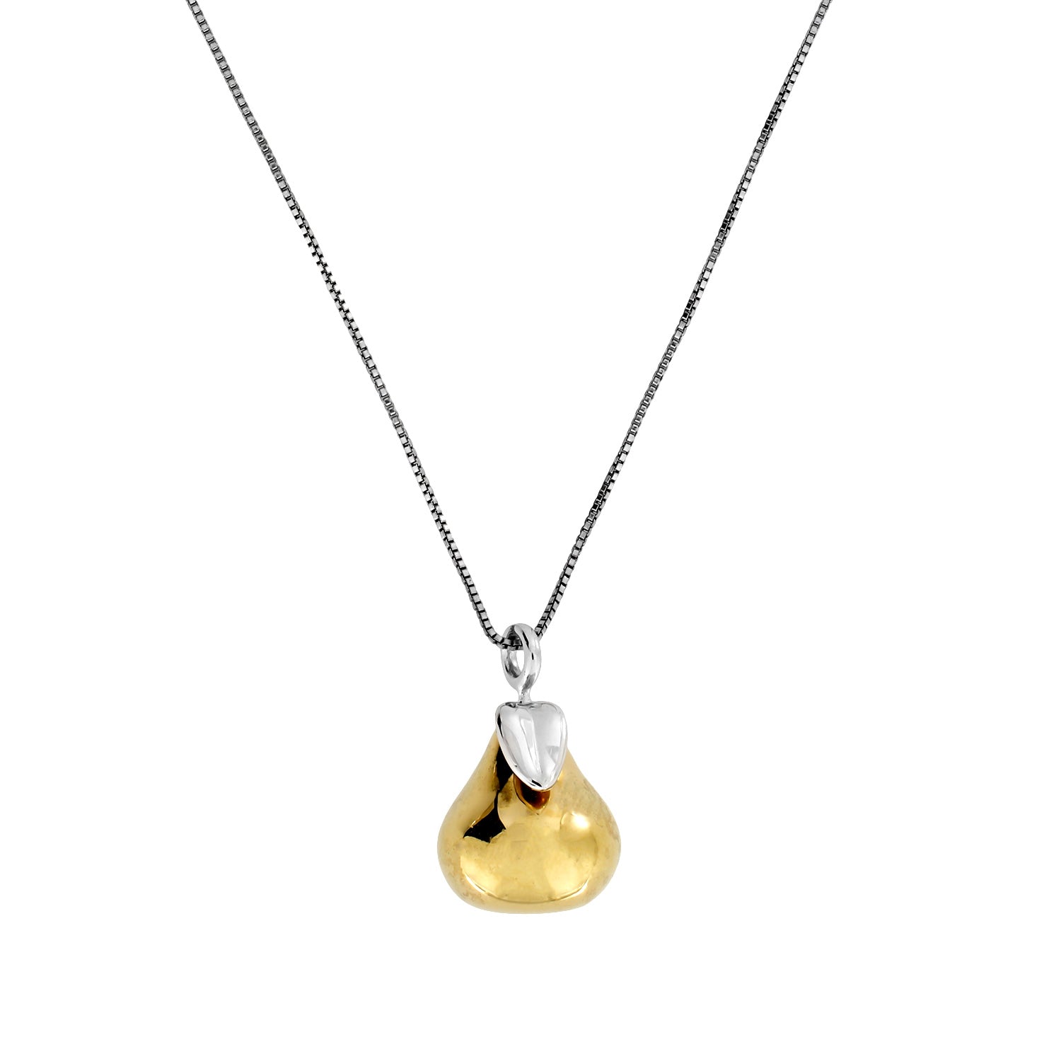 Silver & Yellow Gold Vermeil Pear Pendant
