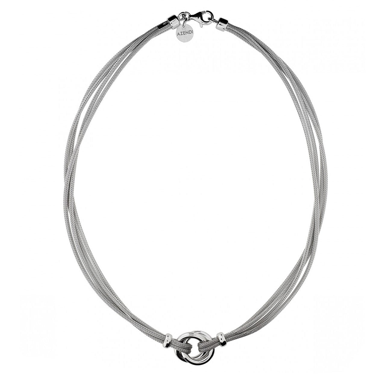 Silver Double Circle Necklace