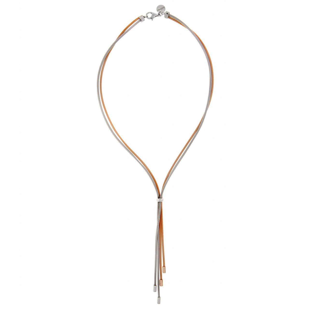Silver & Rose Gold Vermeil Woven Strands Necklace