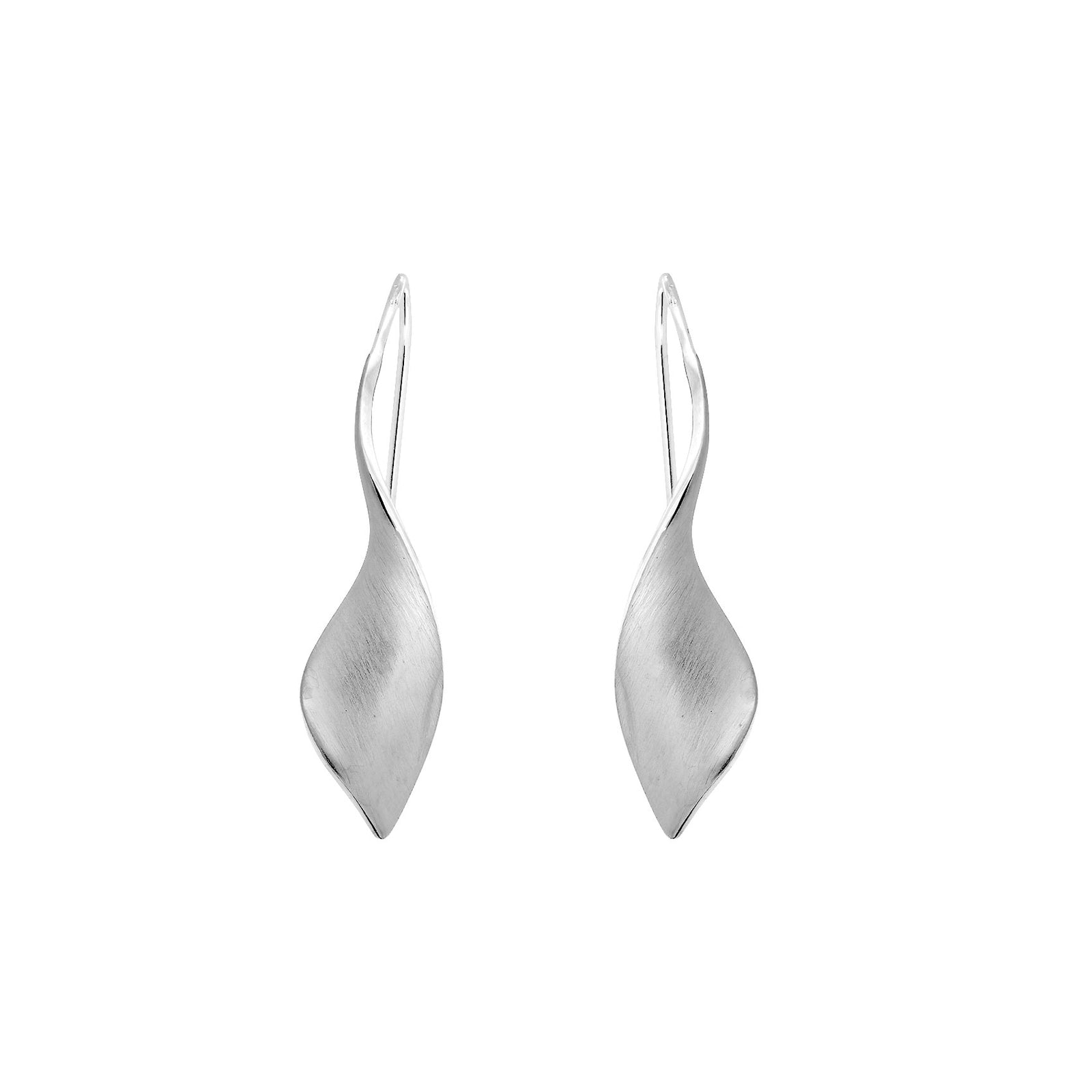 Silver Twist Drop Earrings