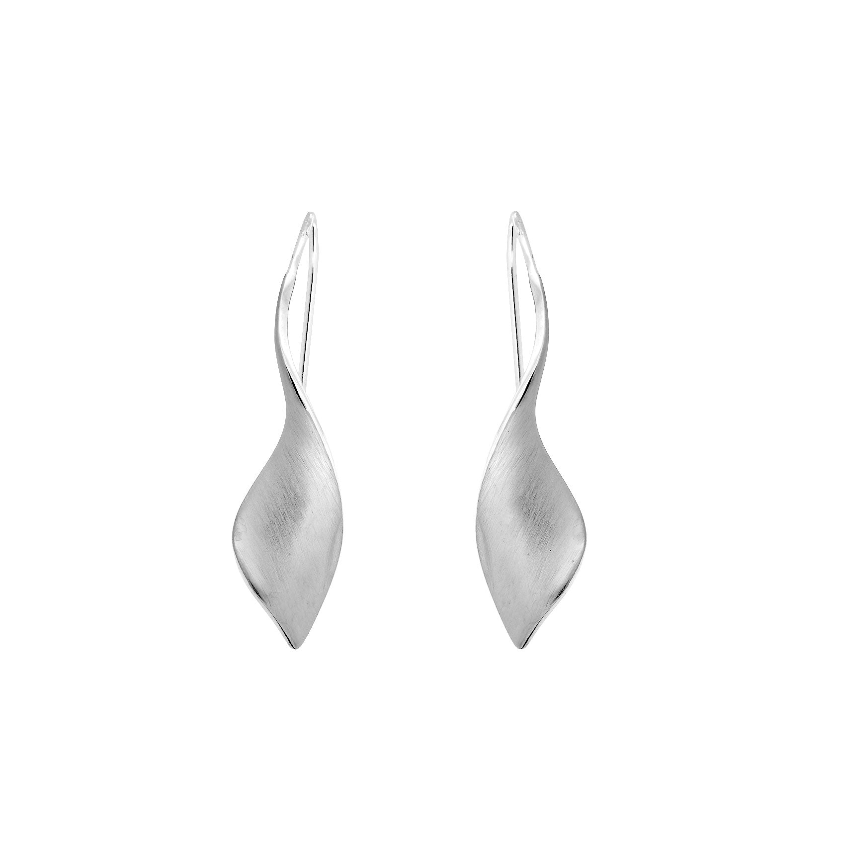 Silver Twist Drop Earrings