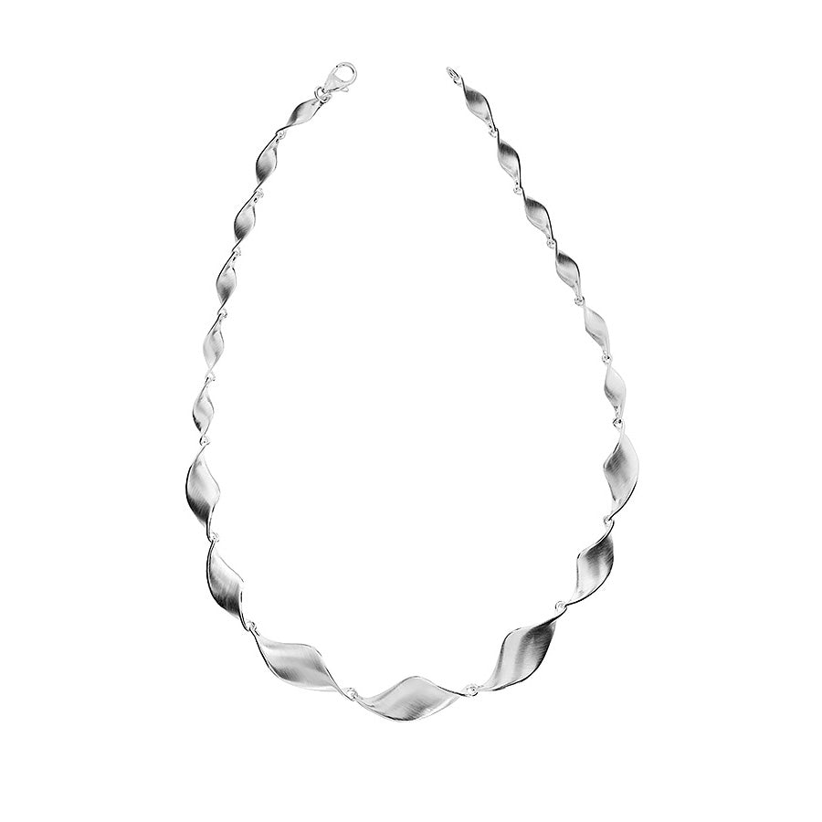 Silver Satin Twist Necklace