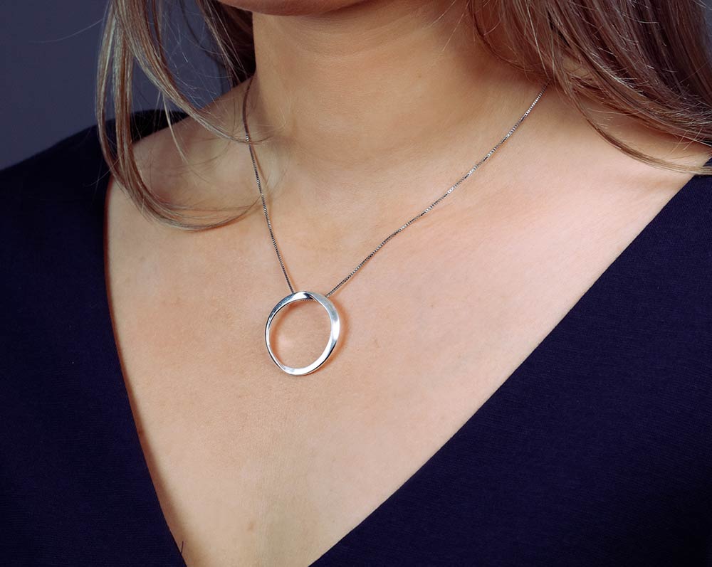 Open circle pendant on sale necklace