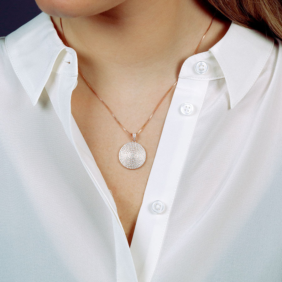 Circular Domed Pavé Pendant