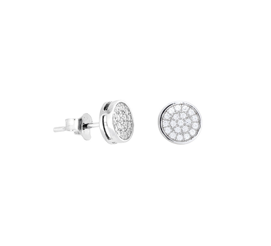 Pavé Disc Stud Earrings