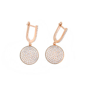 Domed Pavé Earring with Hinged Drop