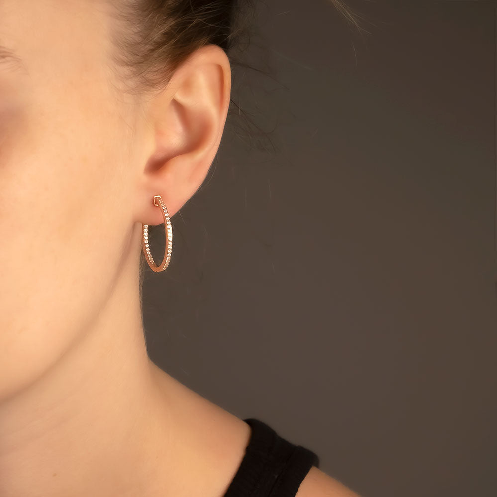 Pavé Hinged Hoops
