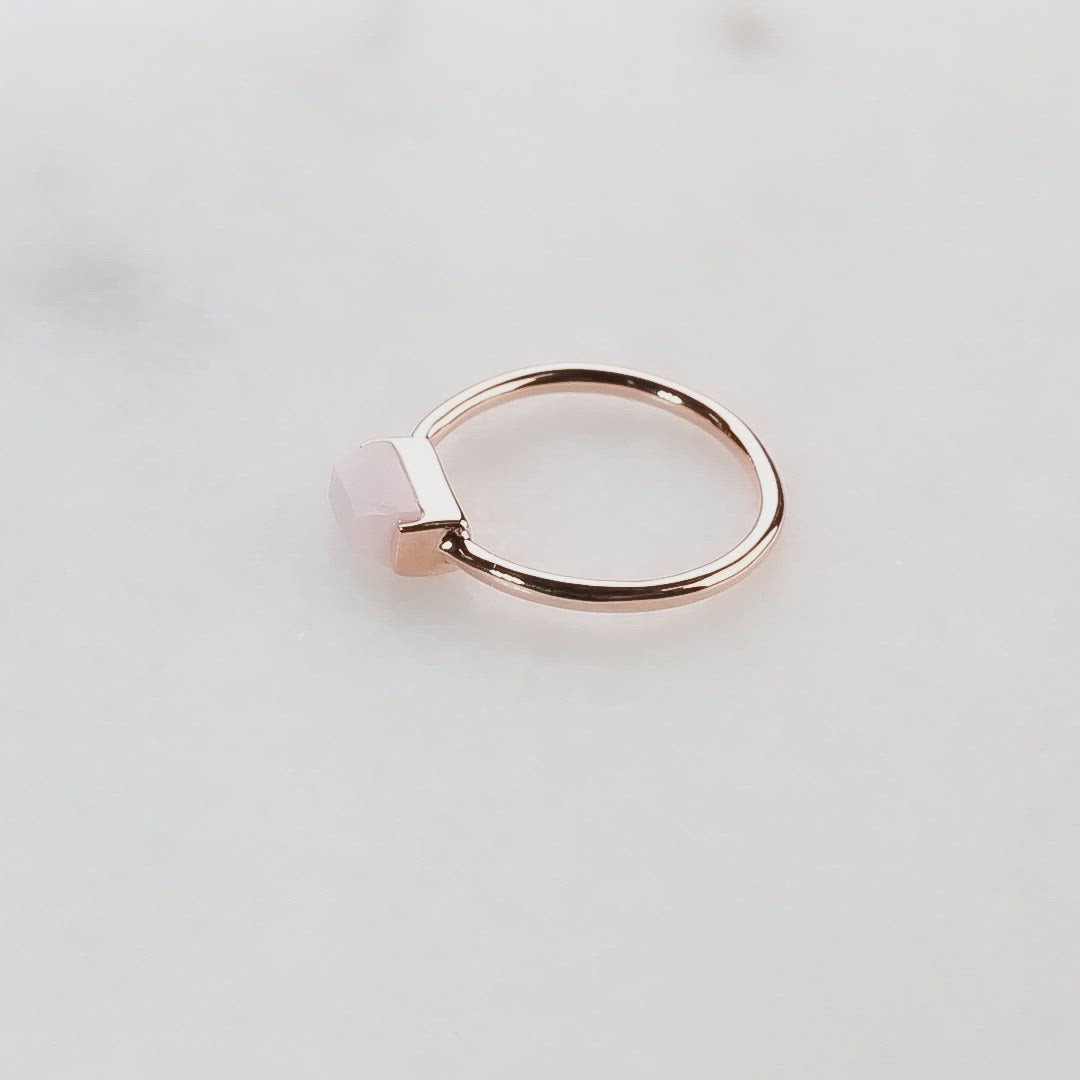 Rose Gold Vermeil Rose Quartz Mini Ring