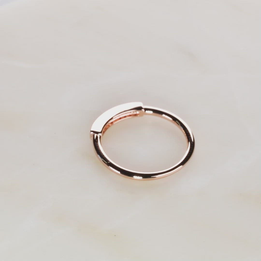 Midnight Rose Gold Vermeil Bar Ring