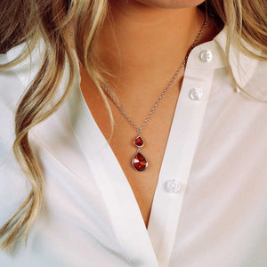 Teardrops Amber Necklace