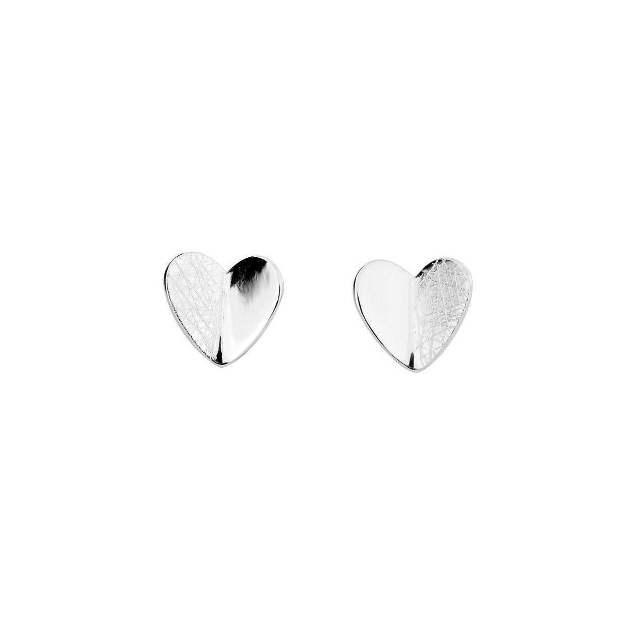 Unfolded Heart Stud Earrings