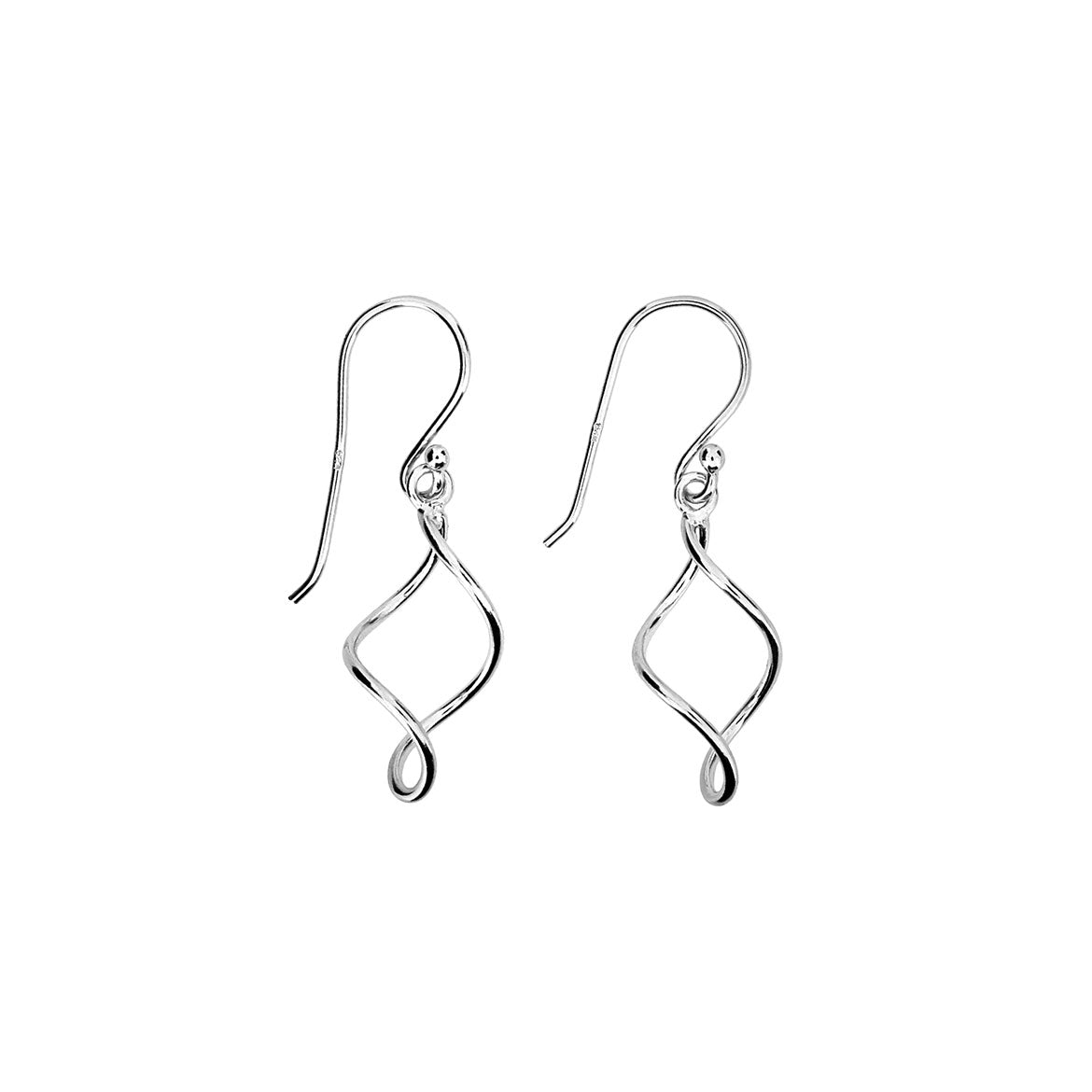 Simple Twist Drop Earring - Silver