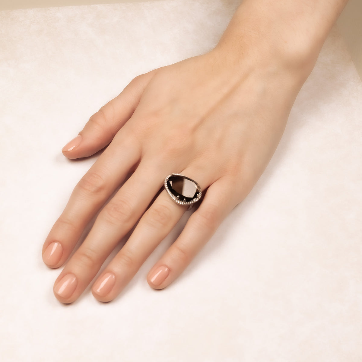 Smoky Quartz Cocktail Ring