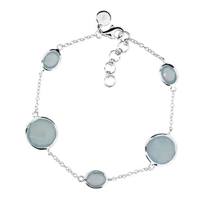 Silver & Aqua Chalcedony Bracelet